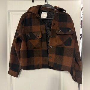 NWOT Brown and Black Plaid Jacket